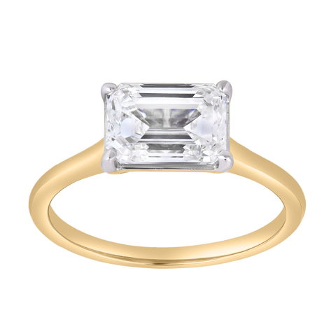 Posy 2 Ct Emerald East West Lab Grown Diamond Ring