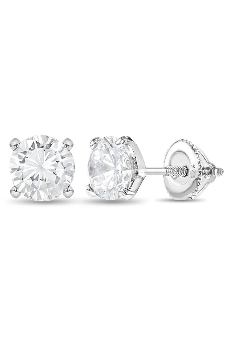 In Season Jewelry Prong Set Stone Earrings, Alternate, color, Silver