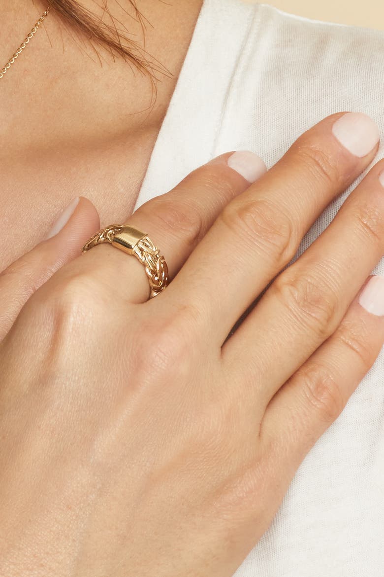 14K Yellow Gold Byzantine Band Ring, Alternate, color, Yellow Gold