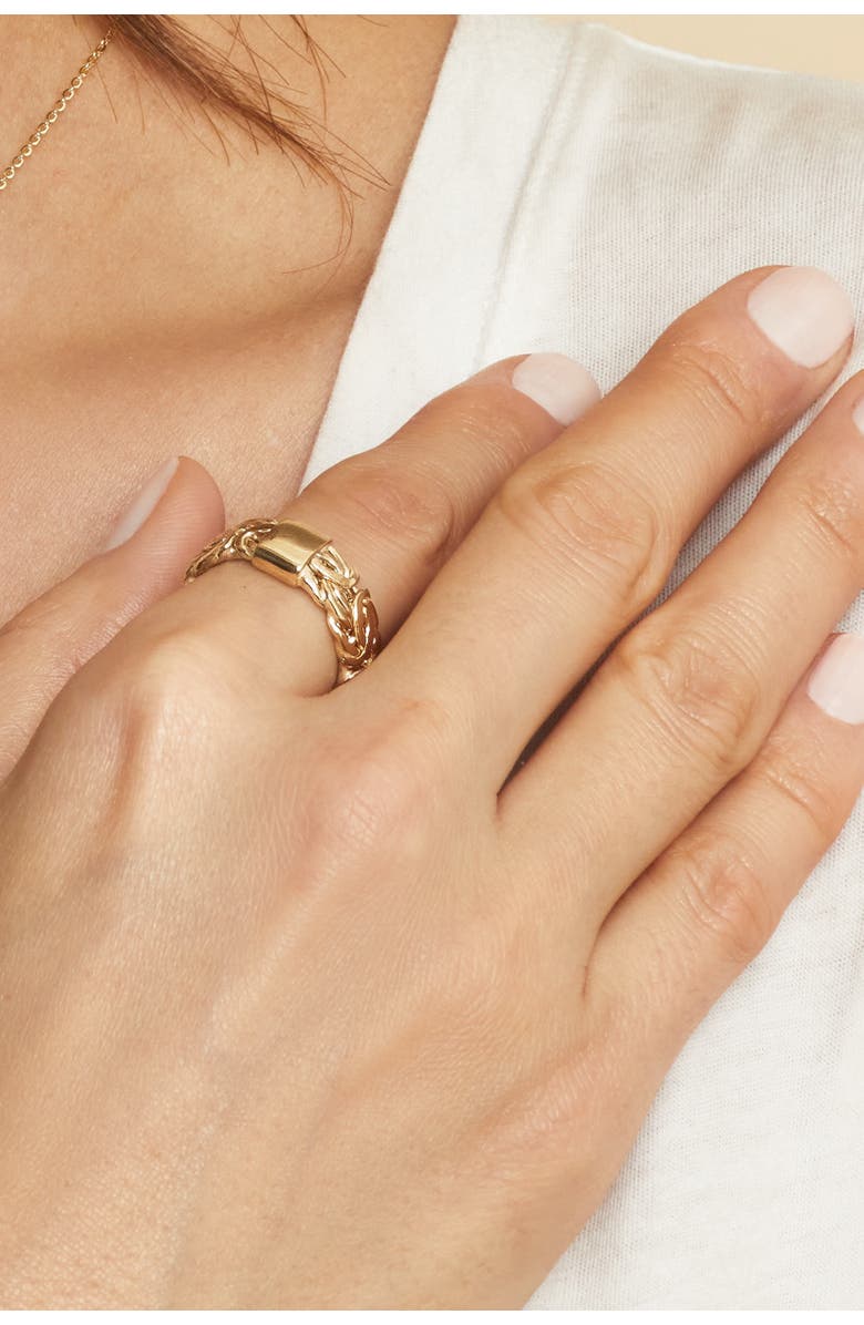 Oradina 14K Yellow Gold Byzantine Band Ring, Alternate, color, Yellow Gold