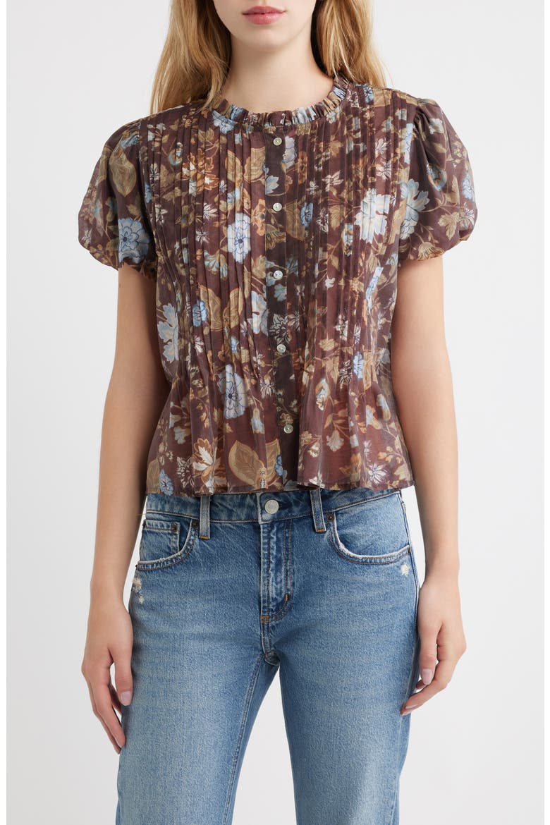 Pepper Pintuck Puff Sleeve Top, Main, color, WILLOW