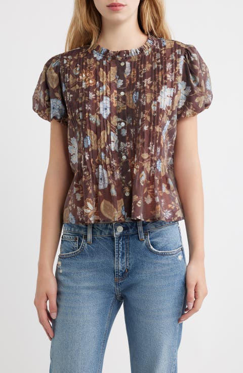 Pepper Pintuck Puff Sleeve Top