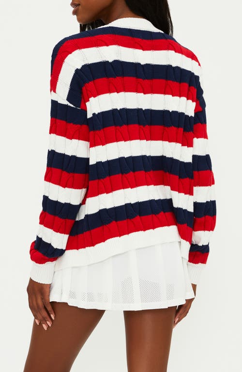 Beach Riot Sherry Striped Cardigan In Cherry Indigo Stripes