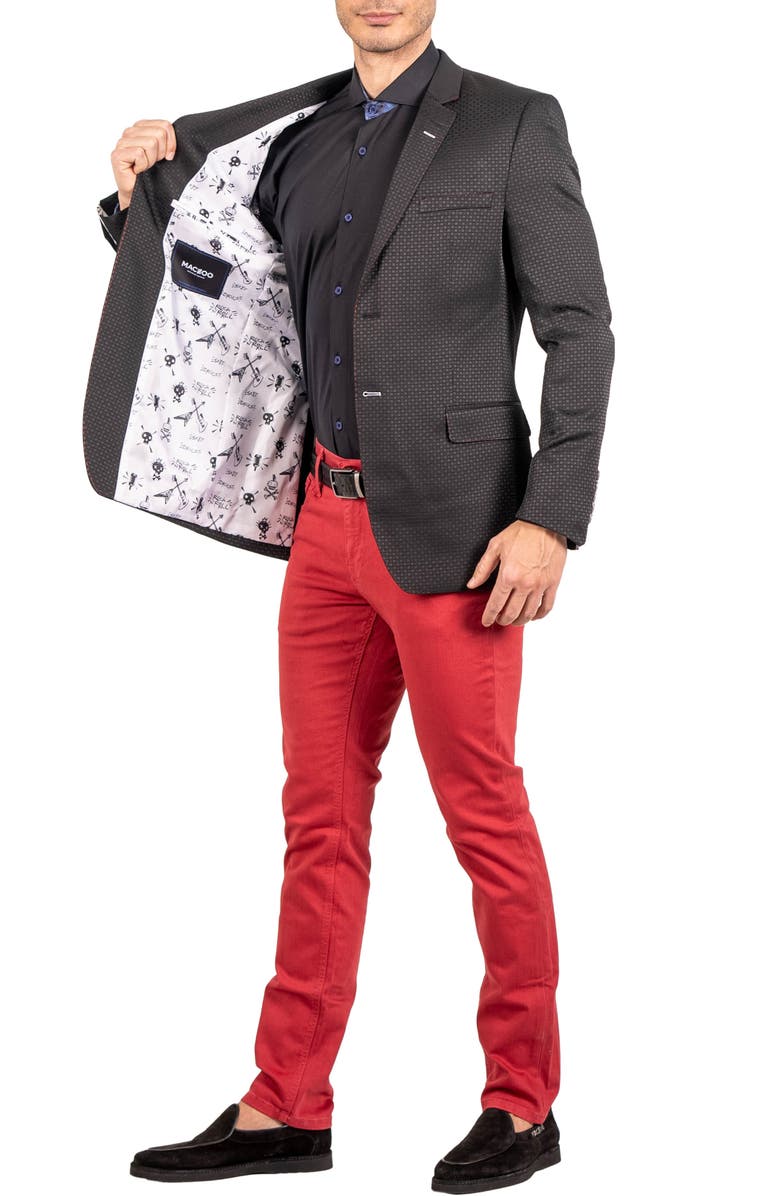 Maceoo Socrate Evo Resistance74 Jacquard Check Blazer, Alternate, color, Black