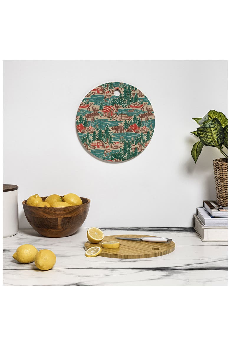 North Country Summer Print Cutting Board, Alternate, color, BLUE
