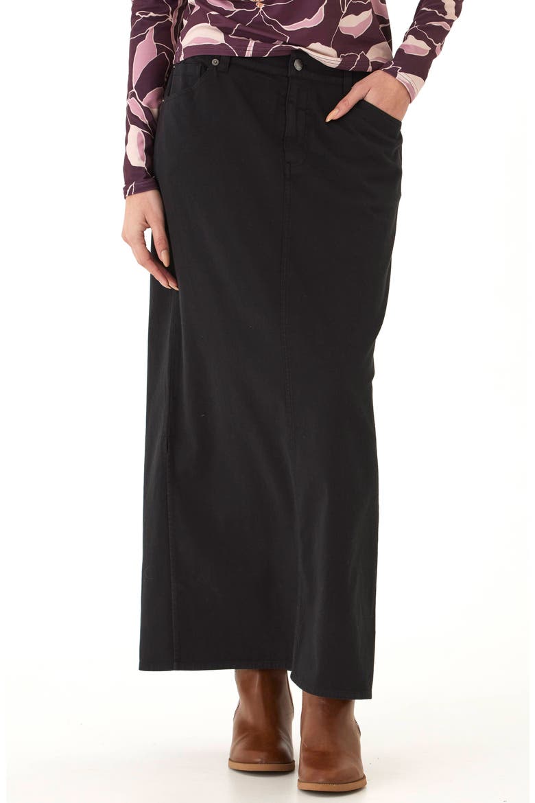 Delanie Stretch Maxi Skirt, Main, color, BLACK