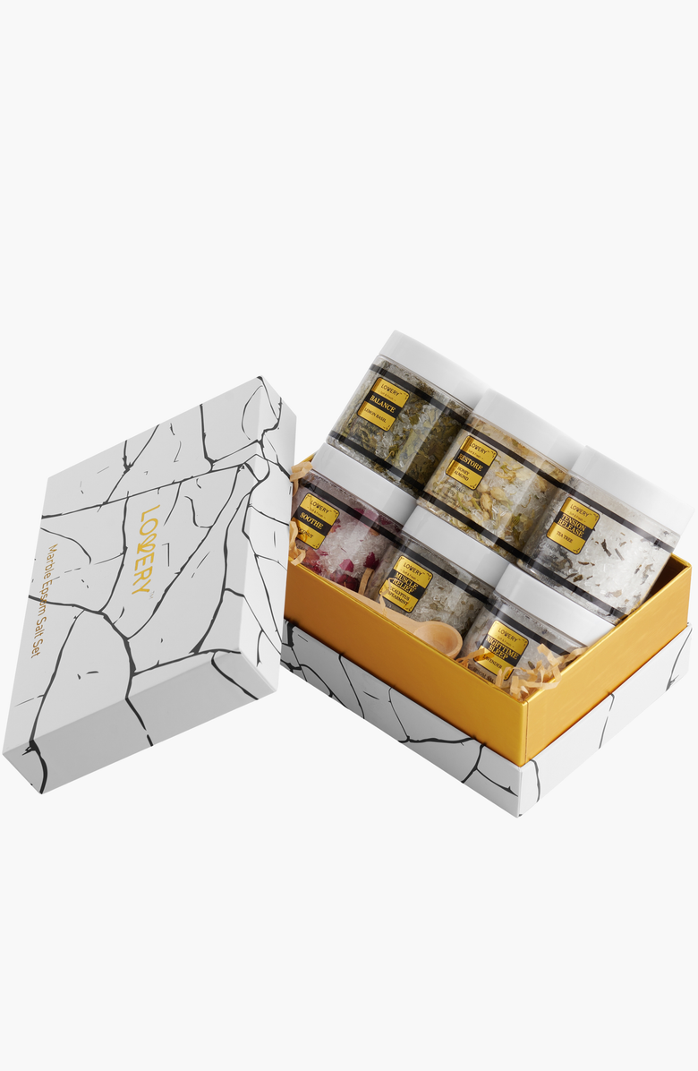 Lovery Epsom Salts 6-Piece Gift Set, Alternate, color, White / Gold
