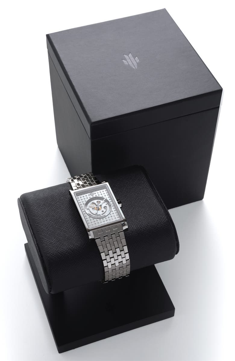 VIEREN Steel Stereo Diamond Swiss Automatic Watch, Alternate, color, Silver