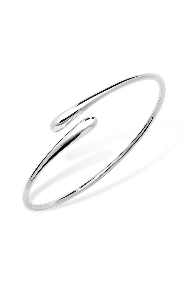 Lucy Quartermaine Cross Open Drop Bangle, Main, color, Sterling Silver