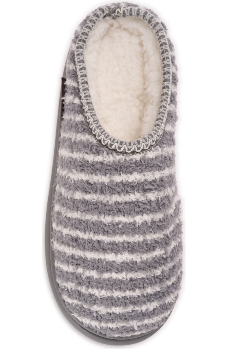 MUK LUKS Janna Cozy Crew Faux Shearling Lined Clog, Alternate, color, Grey Sripe