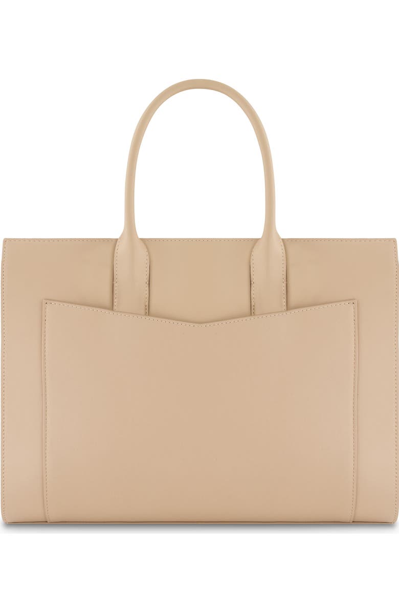 Mac Duggal Gold Plated Hardware Large Leather Briefcase Bag, Alternate, color, Taupe