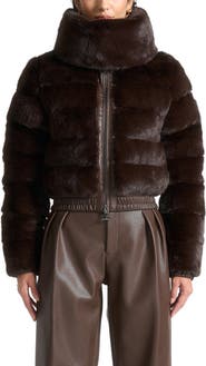 Manière De Voir Ama Plush Ribbed Jacket with Neck Scarf