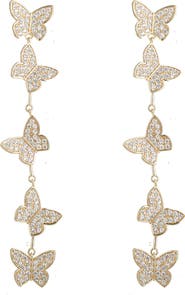 EYE CANDY LOS ANGELES Eden Pavé CZ Butterfly Drop Earrings