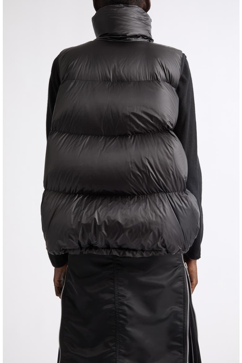 Asymmetric Down Puffer Vest, Alternate, color, BLACK