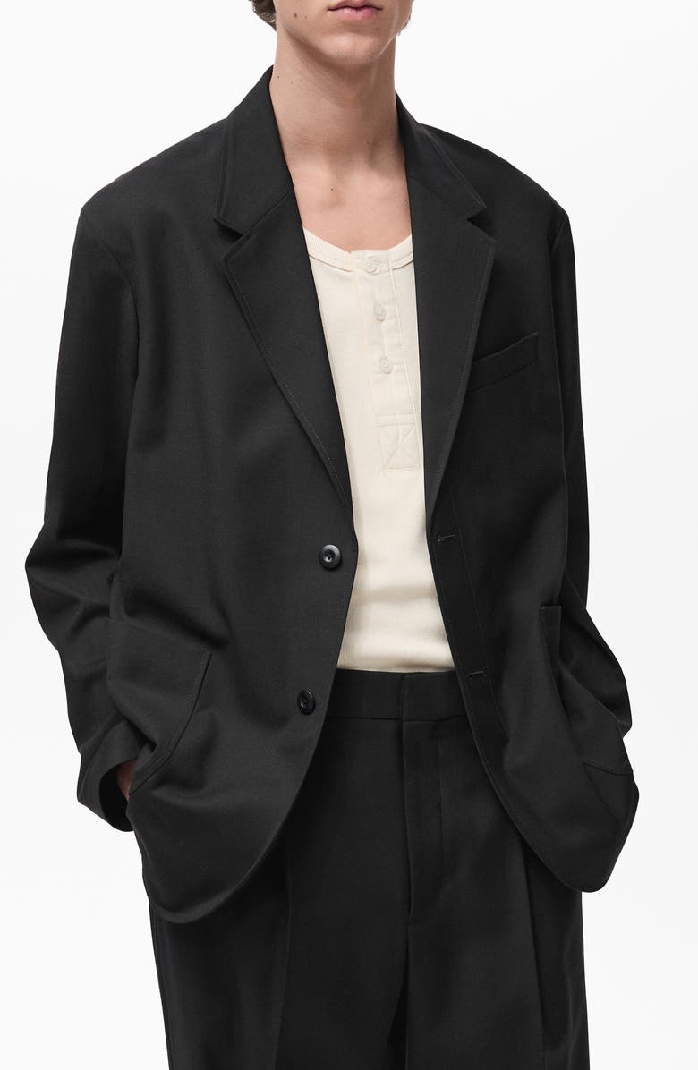 MANGO Relaxed Fit Black Sport Coat, Main, color,
