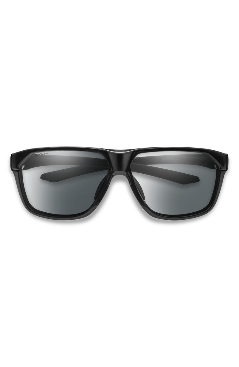 Smith Leadout Pivlock 63mm ChromaPop<sup>™</sup> Oversize Wraparound Sunglasses, Main, color, Black / Clear To Gray