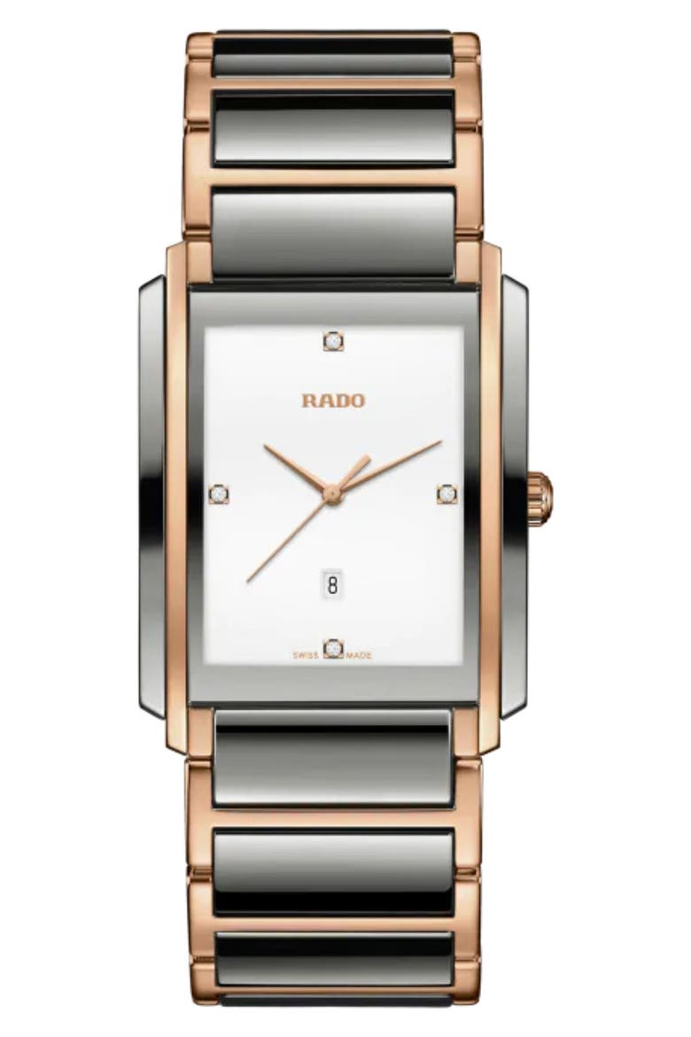 Integral Diamond Ceramic Bracelet Watch, 31mm, Main, color, ROSE GOLD