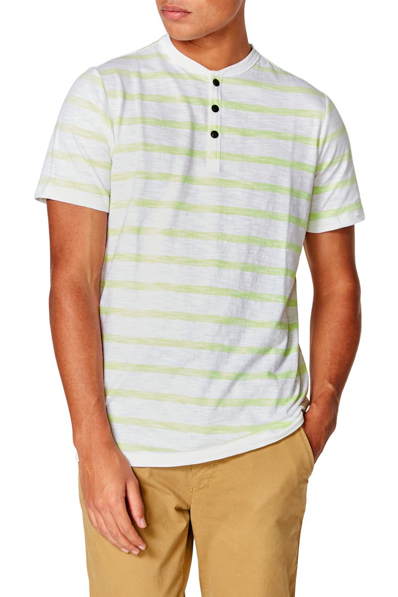 Razor Slim Fit Stripe Henley, Main, color, CITRON