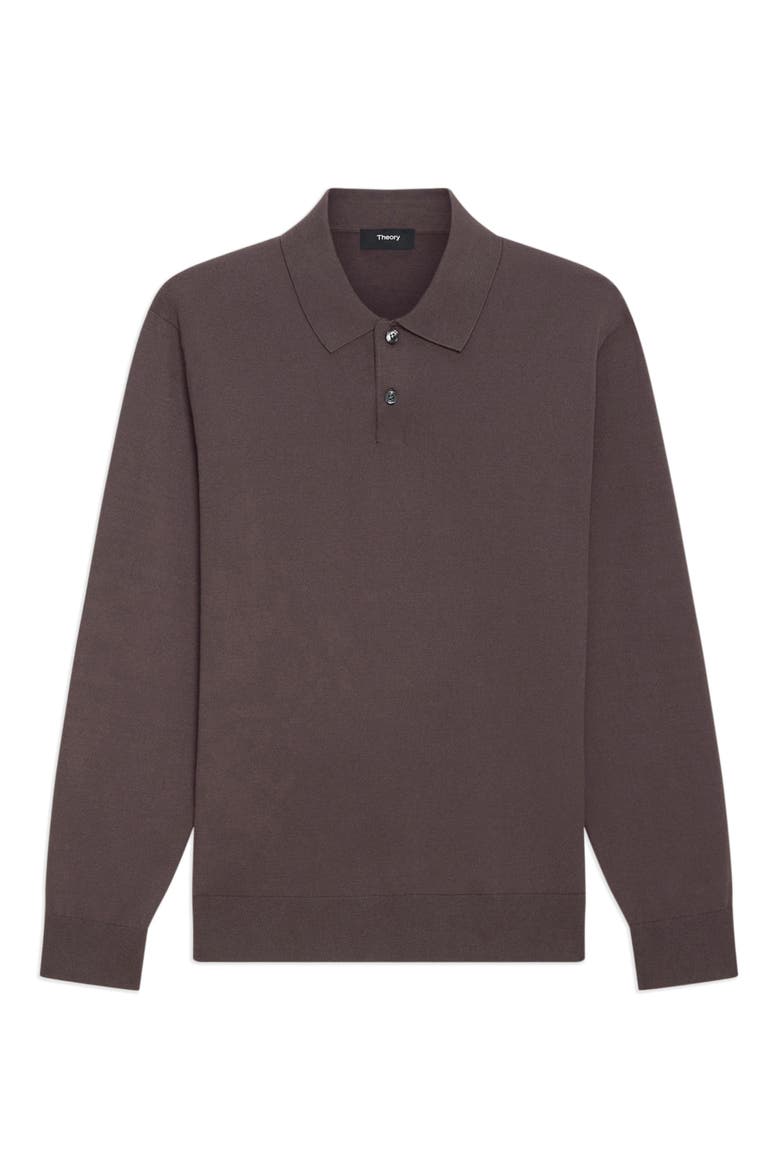 Goris Long Sleeve Polo, Alternate, color, CLASSIC BROWN - TXO