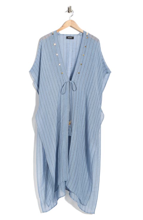 Pinstripe Woven Duster