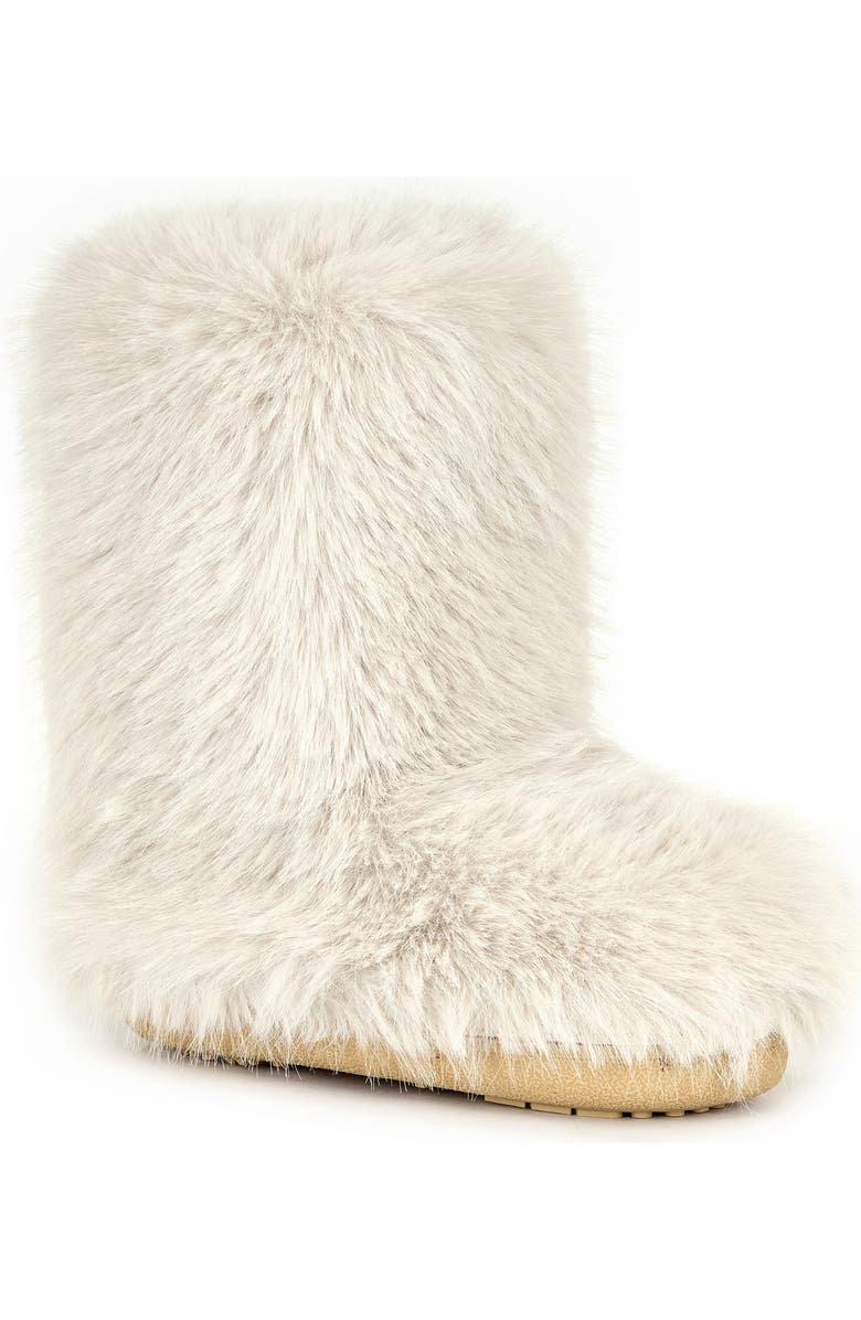 AZALEA WANG Dipa Faux Fur Bootie, Main, color, Ivory