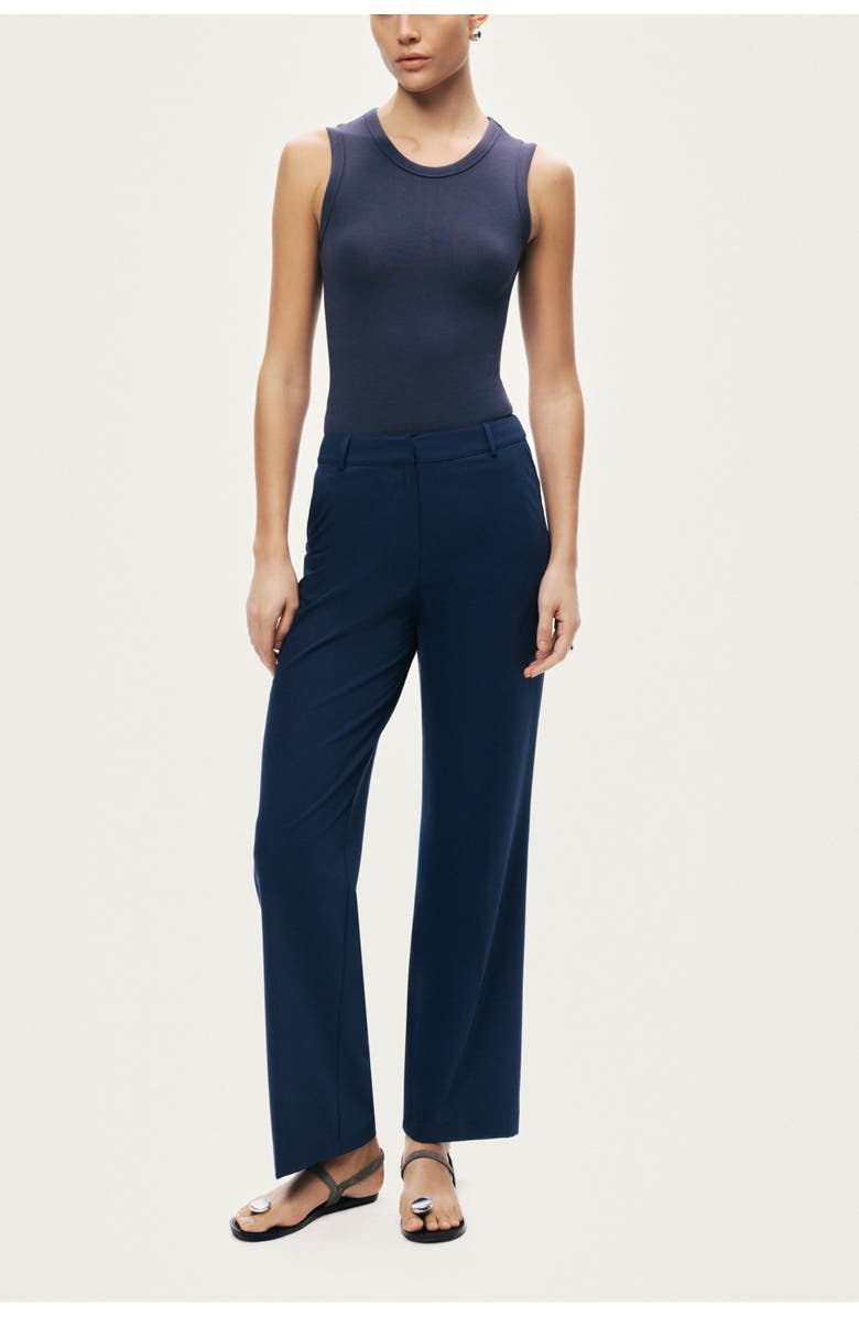 Nocturne Tailored Straight-Leg Pants, Alternate, color, Navy Blue