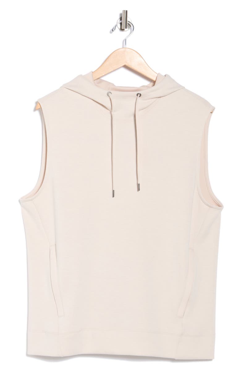 90 DEGREE BY REFLEX Training Scuba Sleeveless Hoodie, Alternate, color, Mist Sand