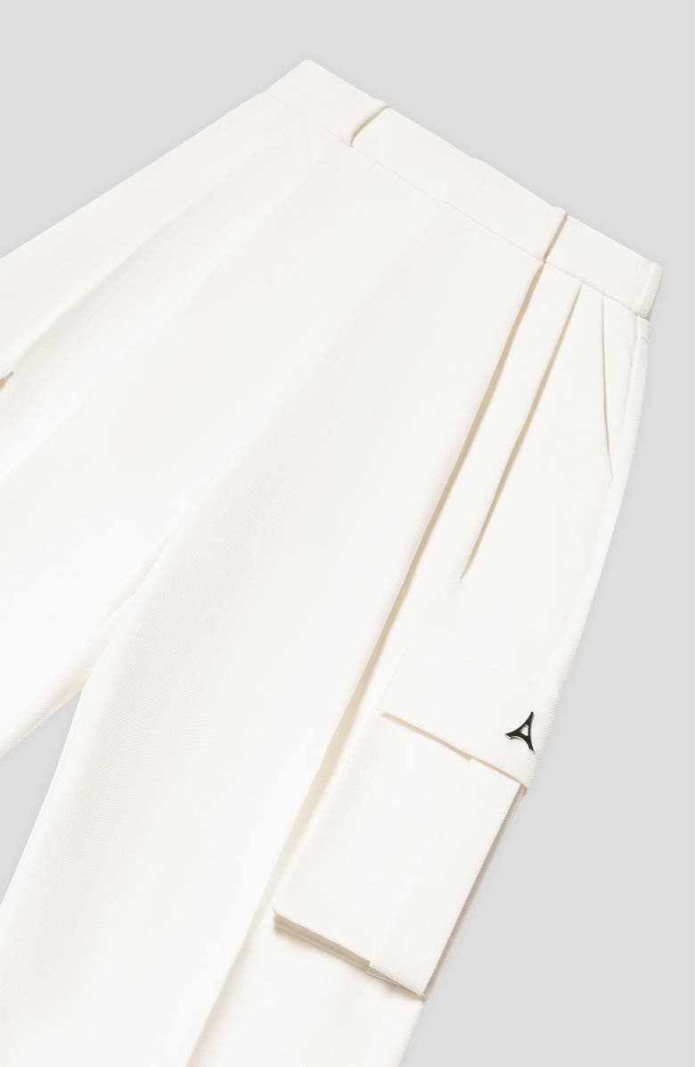 Manière De Voir Danielle Tailored Pleated Cargo Trousers, Alternate, color, Off White