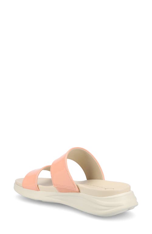 Journee Collection Janis Wedge Slide Sandal In Patent/pink