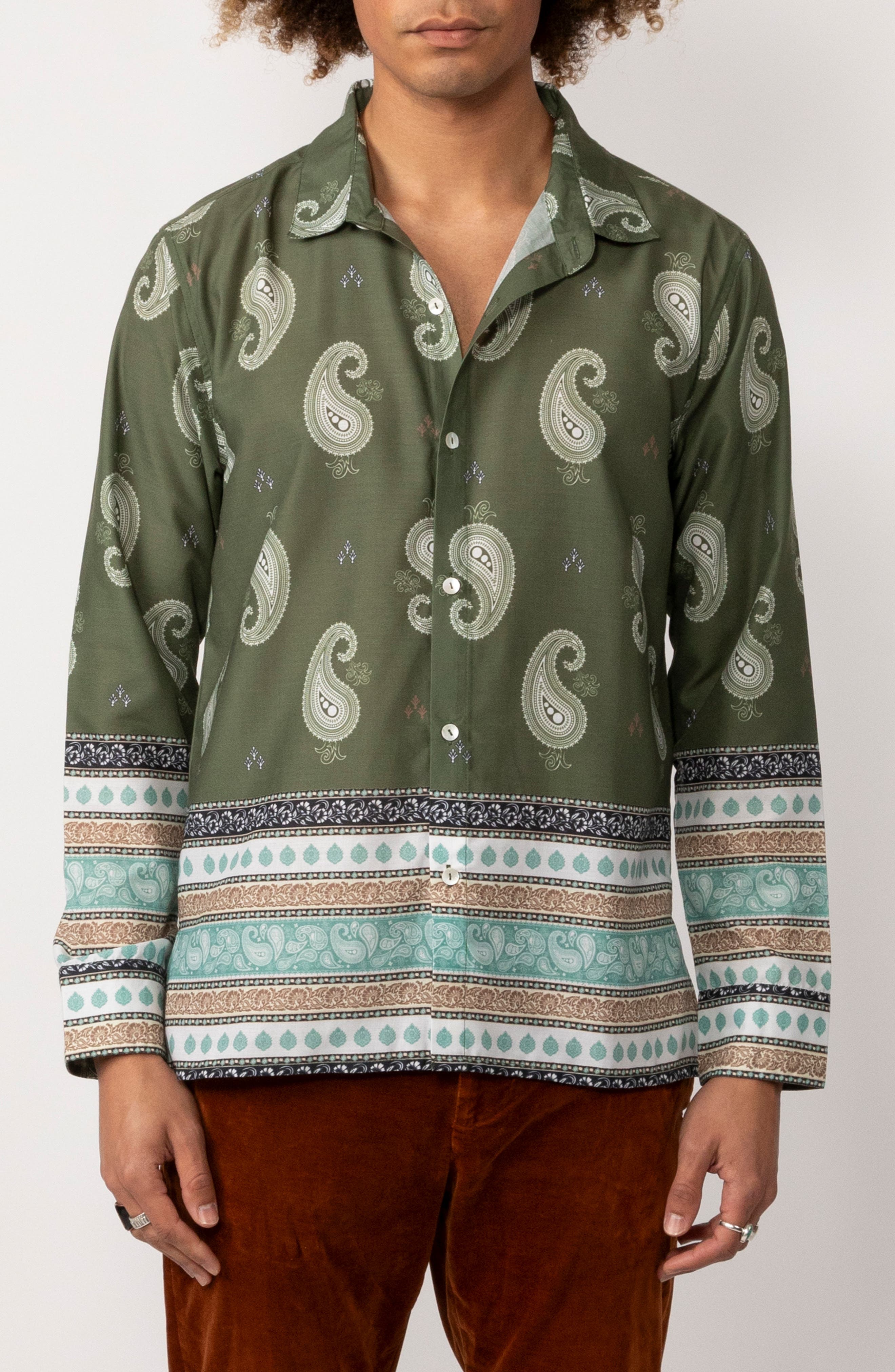 Raga Man Avi Paisley Button-Up Shirt