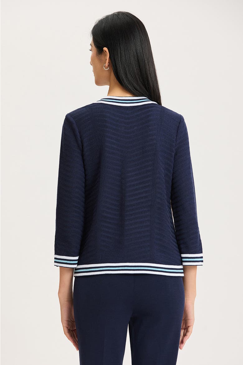 Heritage Tonal Herringbone Knit Jacket, Alternate, color, Indigo/Serene/White