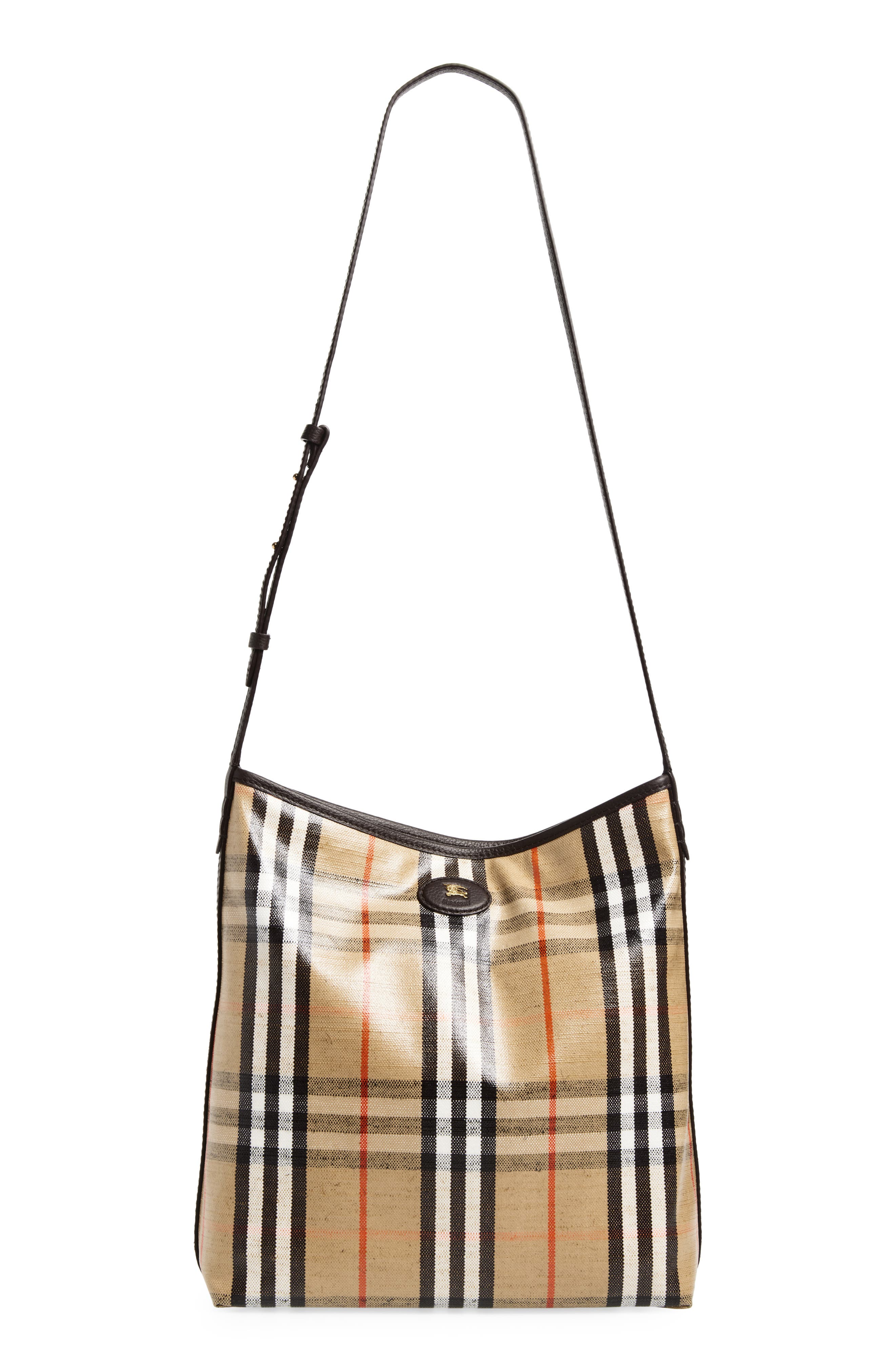 Burberry Small Highlands Coated Canvas Crossbody Bag, Main, color, Sand