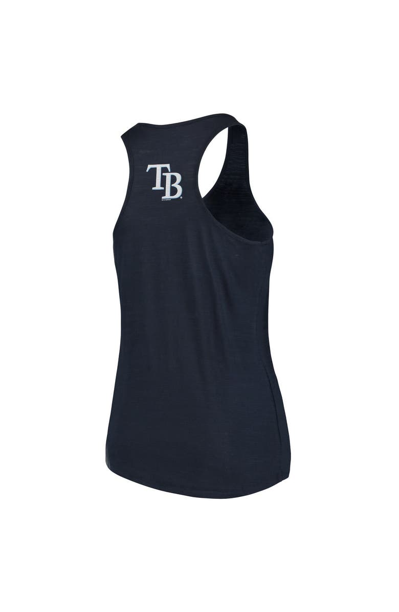 SOFT AS A GRAPE Women's Soft as a Grape Navy Tampa Bay Rays Plus Size Swing for the Fences Racerback Tank Top, Alternate, color, Navy