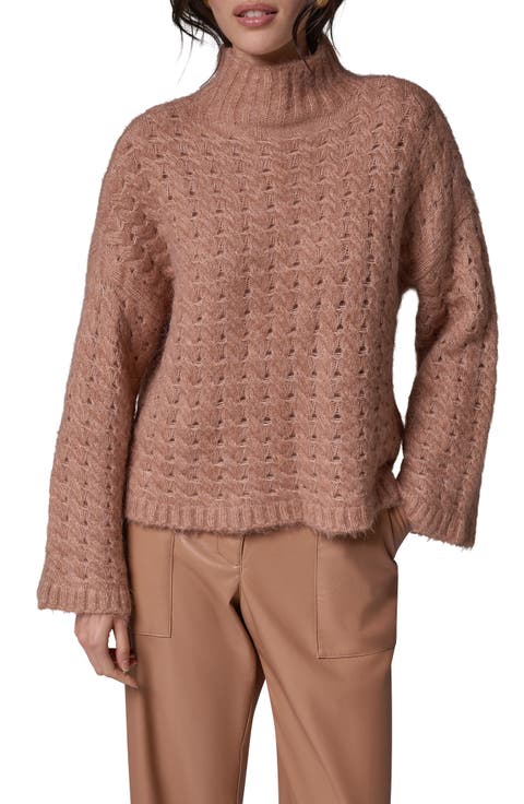 Basket Weave Turtleneck Sweater