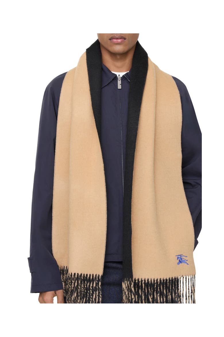 Reversible Cashmere Scarf, Alternate, color, Camel/black