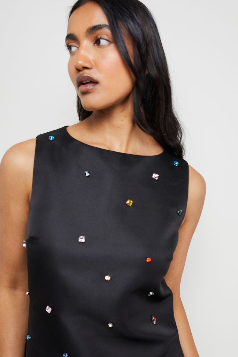Sleeveless Sequin Mini Dress, Alternate, color, Black