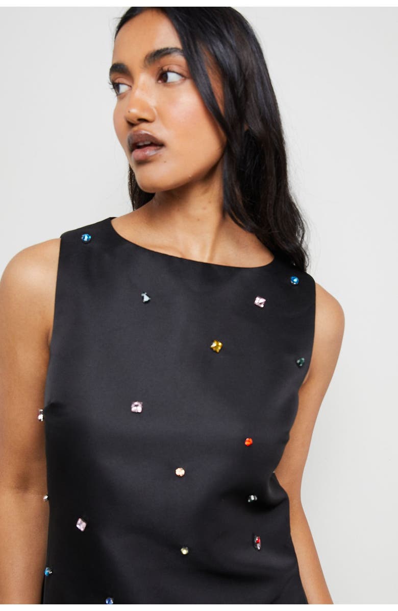 Warehouse Sleeveless Sequin Mini Dress, Alternate, color, Black