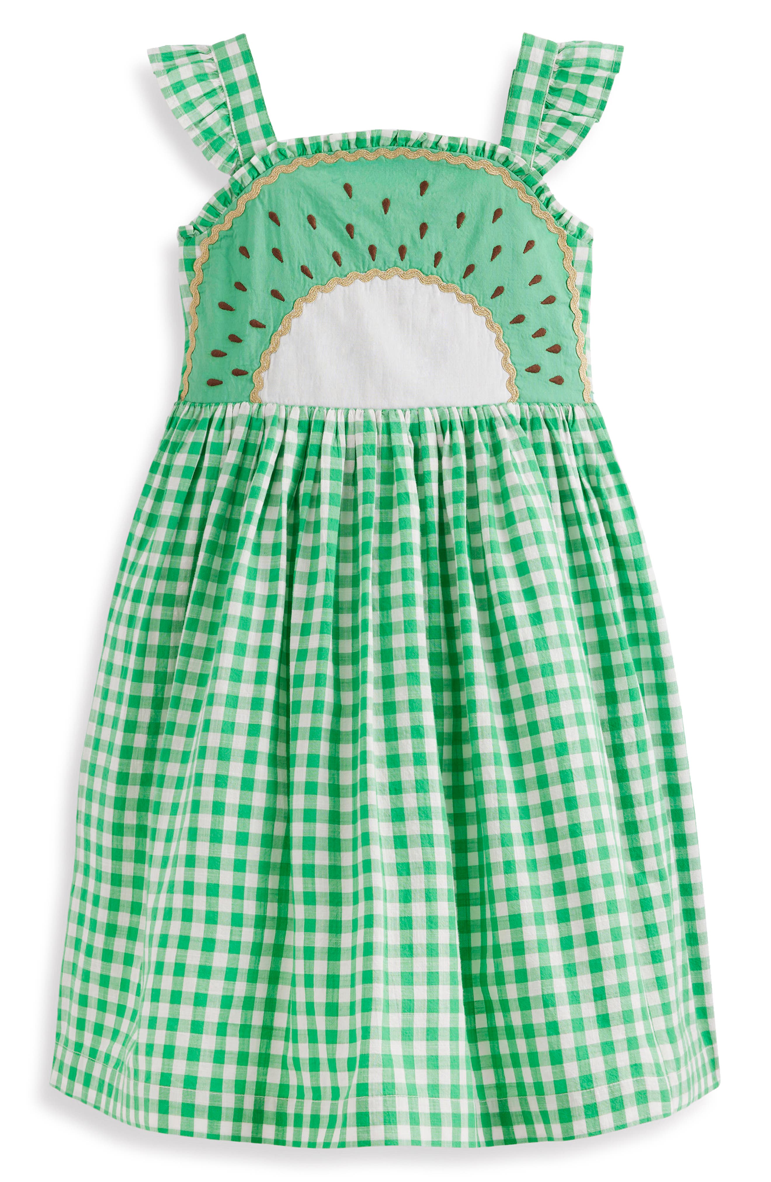 girls green gingham dress Girls' Green Gingham Twirl Dress