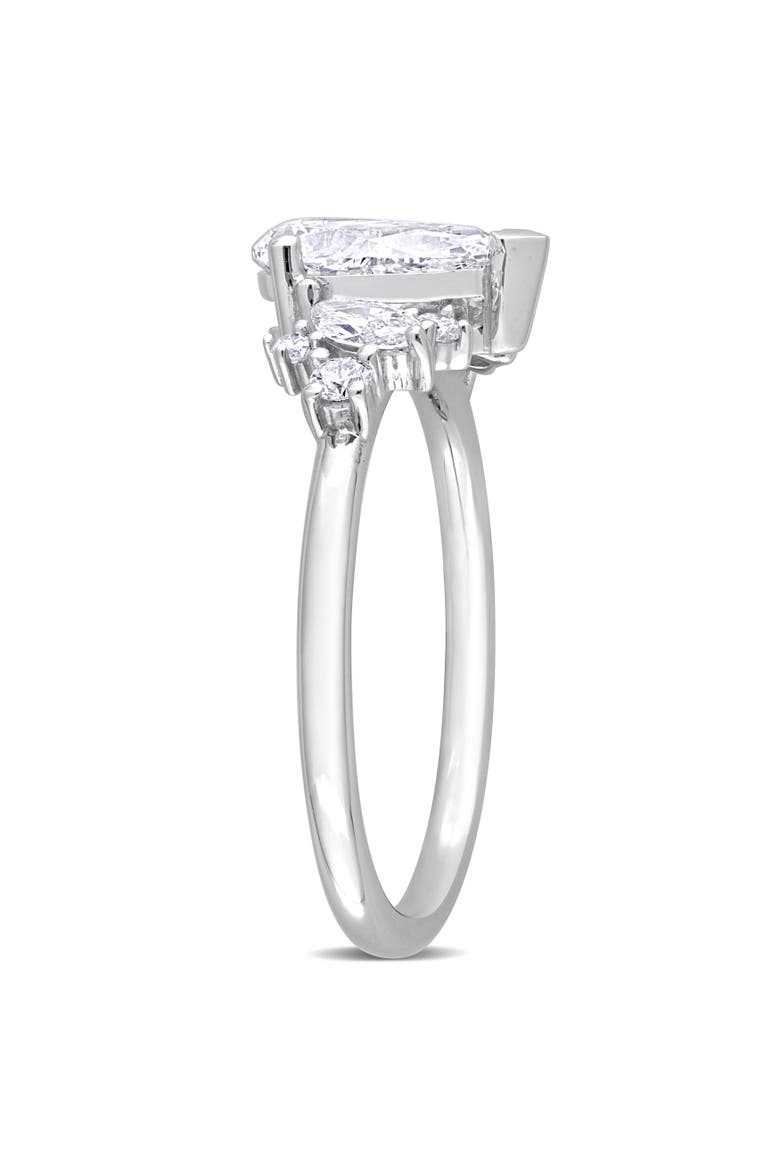 Lab-Grown Diamond Pear Cluster Ring 14k, Alternate, color, White Gold