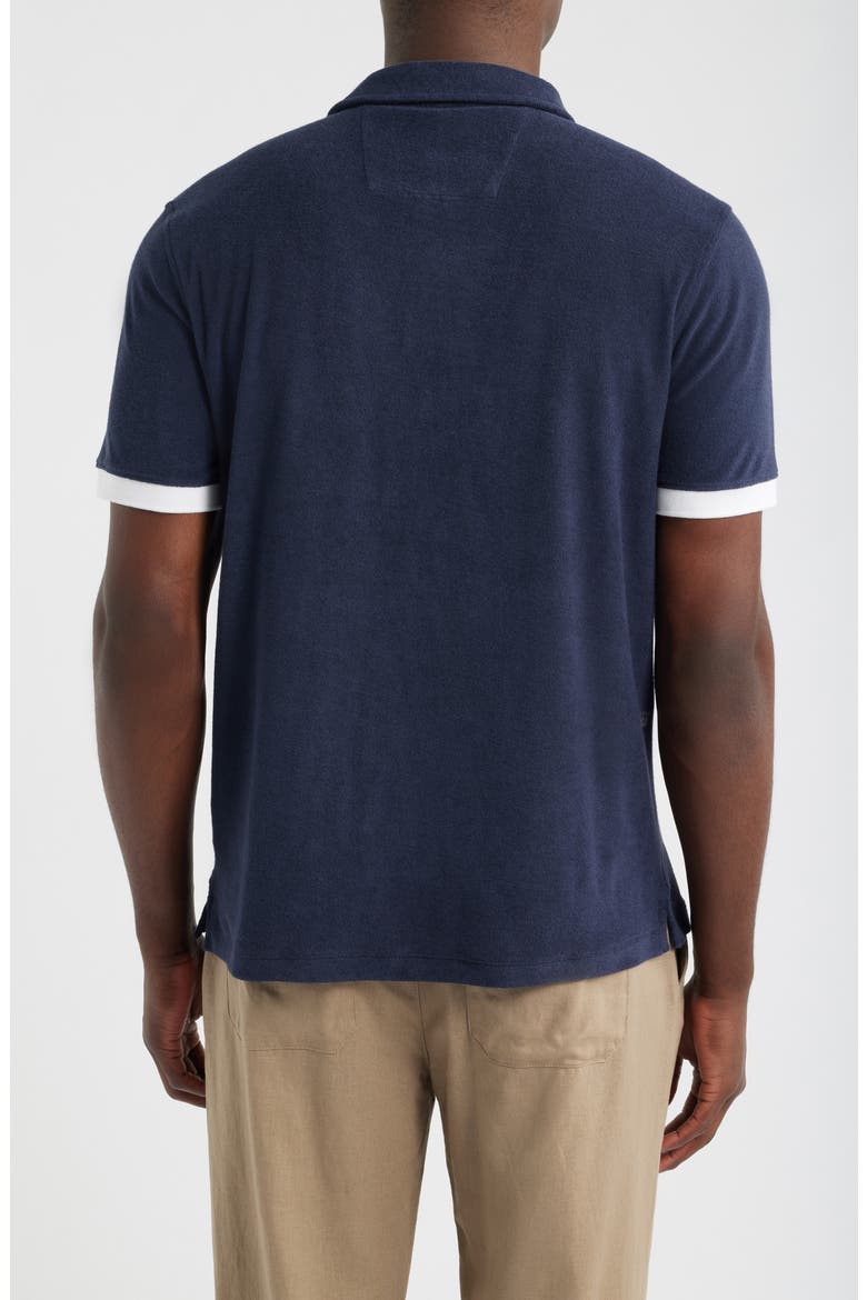 Johnny Collar Terry Cloth Pocket Polo, Alternate, color, NIGHT SKY