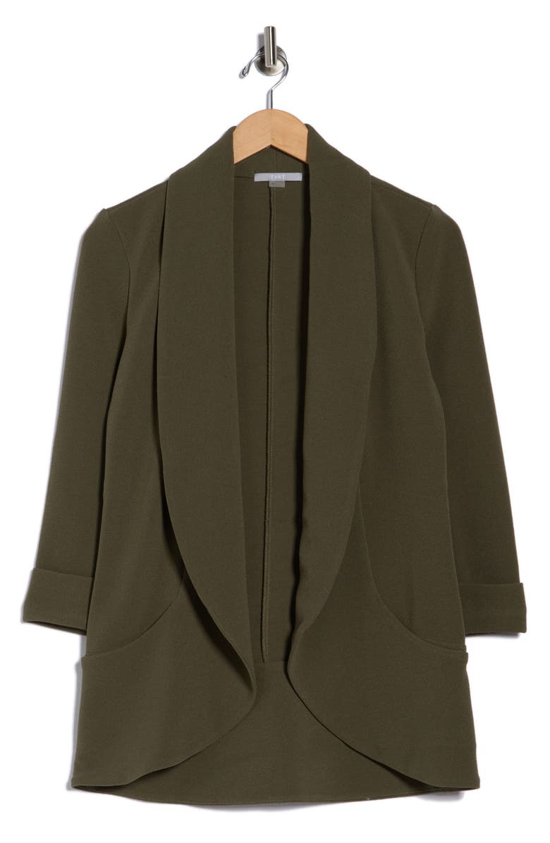 Lemon Tart Melanie Shawl Collar Blazer, Alternate, color, Dusty Olive