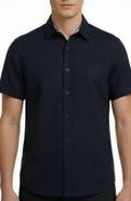 Report Collection Short Sleeve Linen & Cotton Blend Button-Up Shirt
