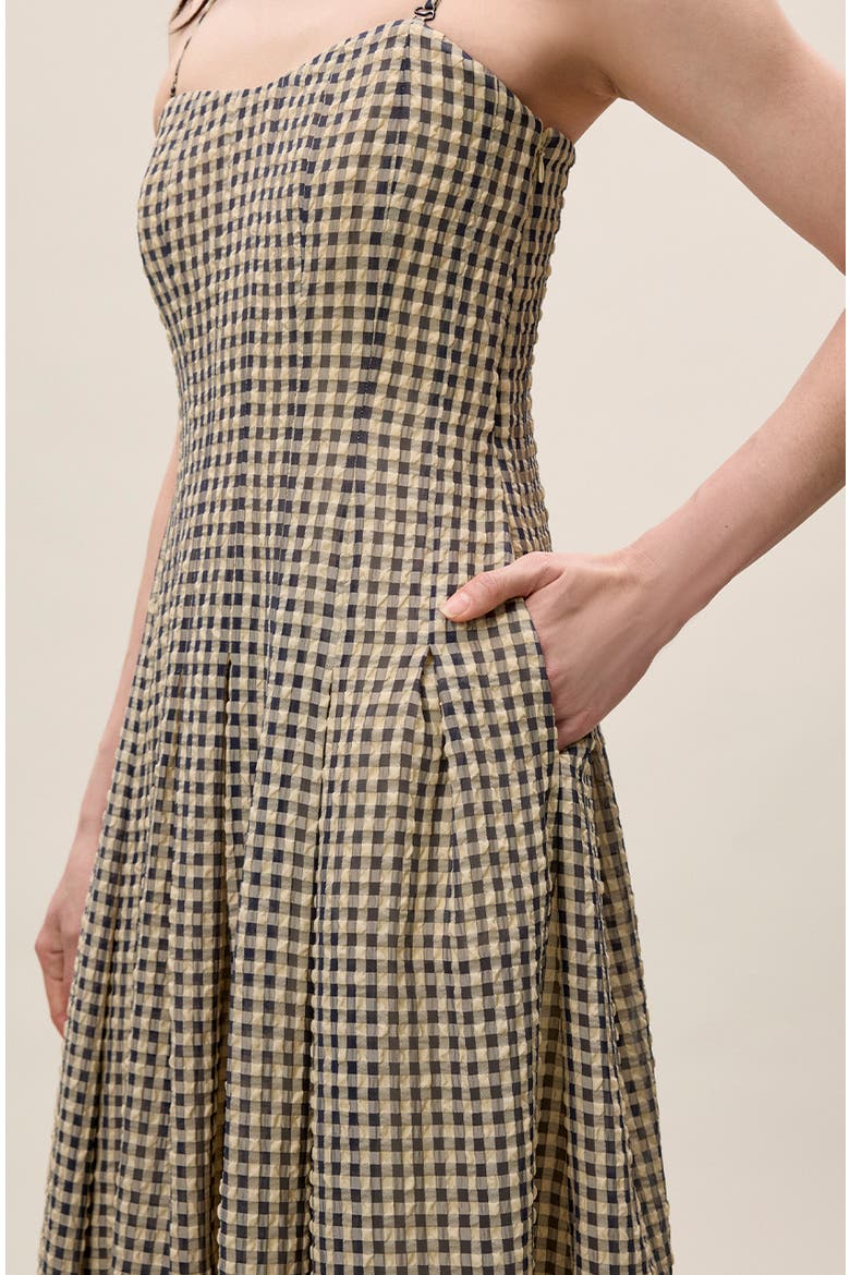 Aster Gingham Dress, Alternate, color, BLUE COMBO