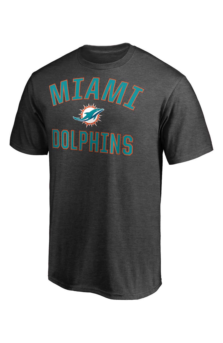 FANATICS Men's Fanatics Branded Heathered Charcoal Miami Dolphins Victory Arch T-Shirt, Main, color, 