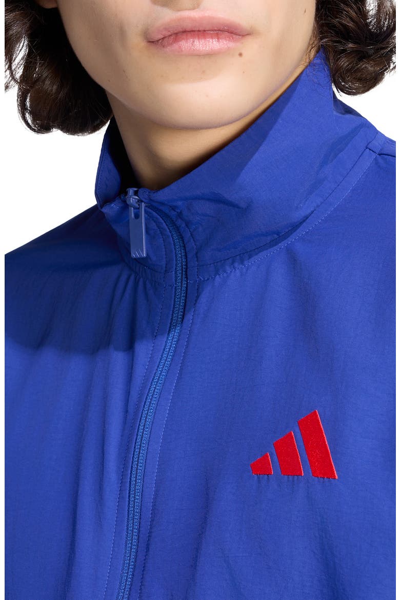 3-Stripes Essential Logo Windbreaker, Alternate, color, INK/ RUBY/ RUBY/ RUBY