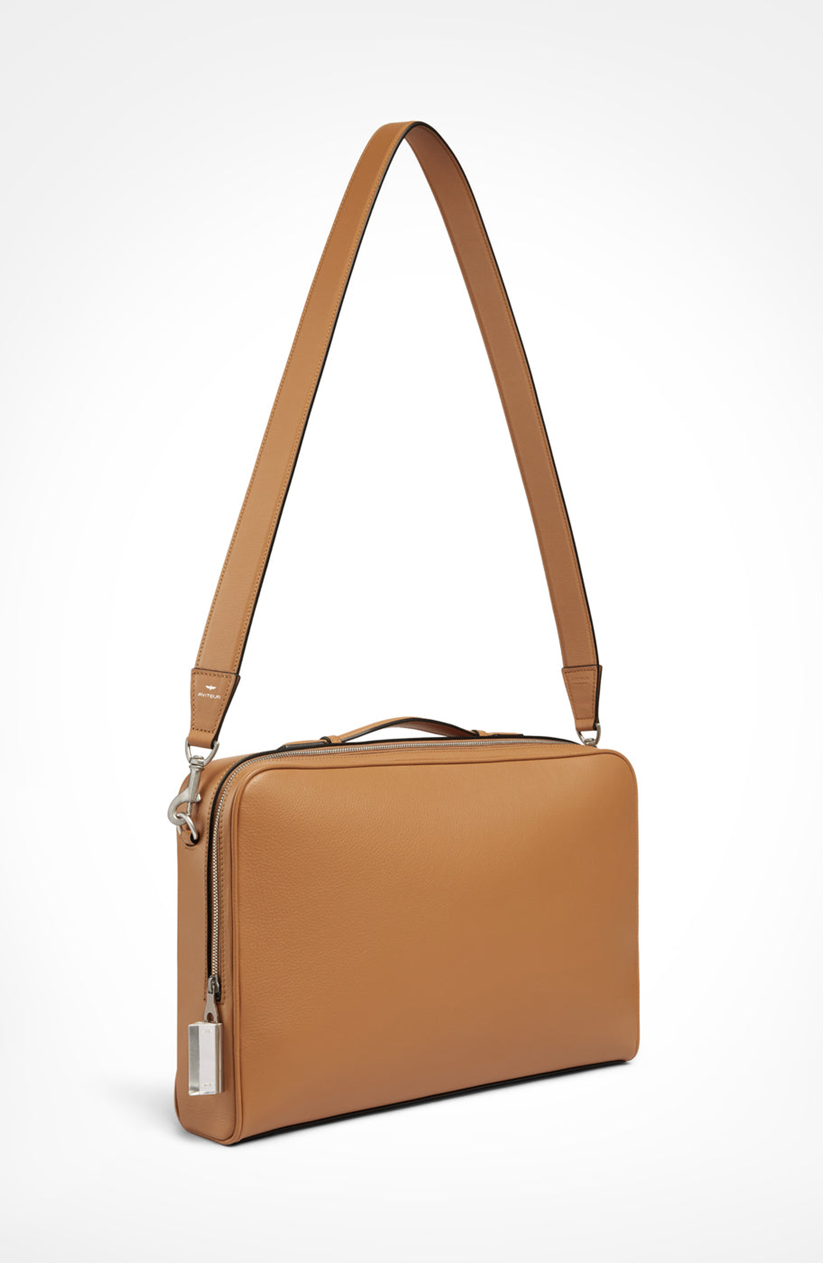 Cristallo Soft Laptop Briefcase, Alternate, color, Walnut