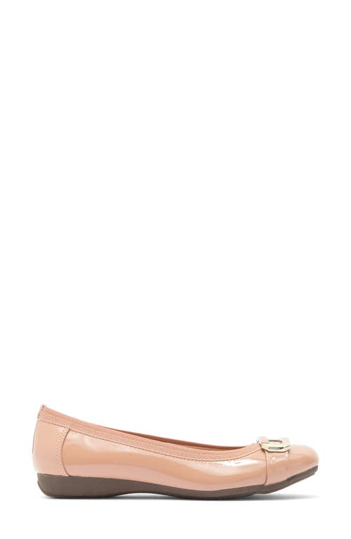 Anne Klein Ursula Ballet Flat In Beige Patent
