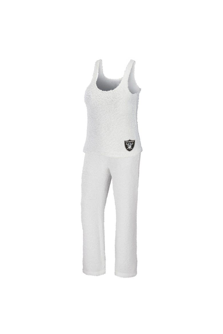 Women's WEAR by Erin Andrews Cream Las Vegas Raiders Plus Size Cozy Scoop Neck Tank Top & Pants Set, Main, color, Cream