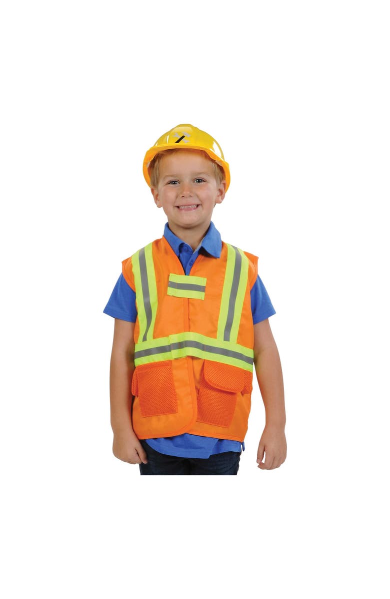 Kaplan Early Learning Company Construction Worker Garment Career Dress Up, Alternate, color, Orange