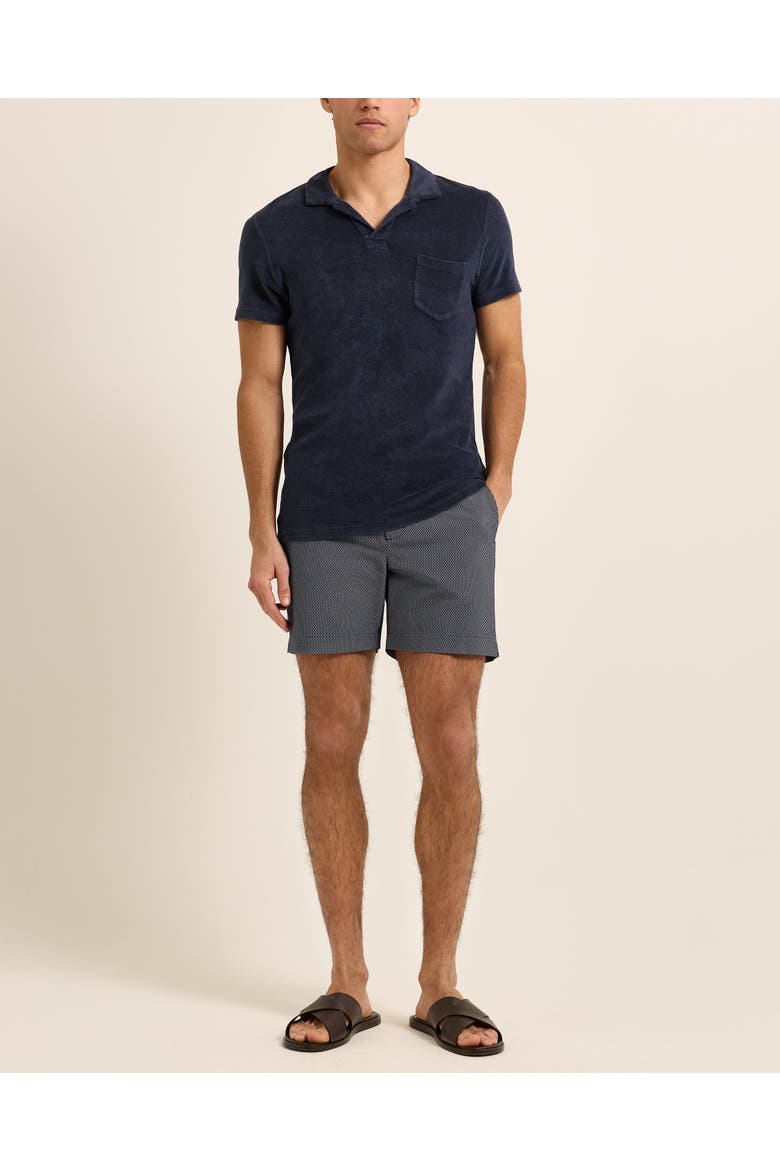 Terry Towelling Tailored Fit Towelling Polo Shirt, Main, color, NAVY
